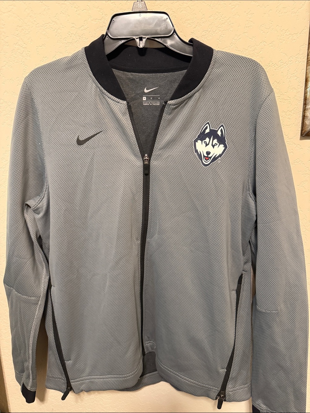 Nike Gray Huskies Mesh Zip Jacket with Black Trim